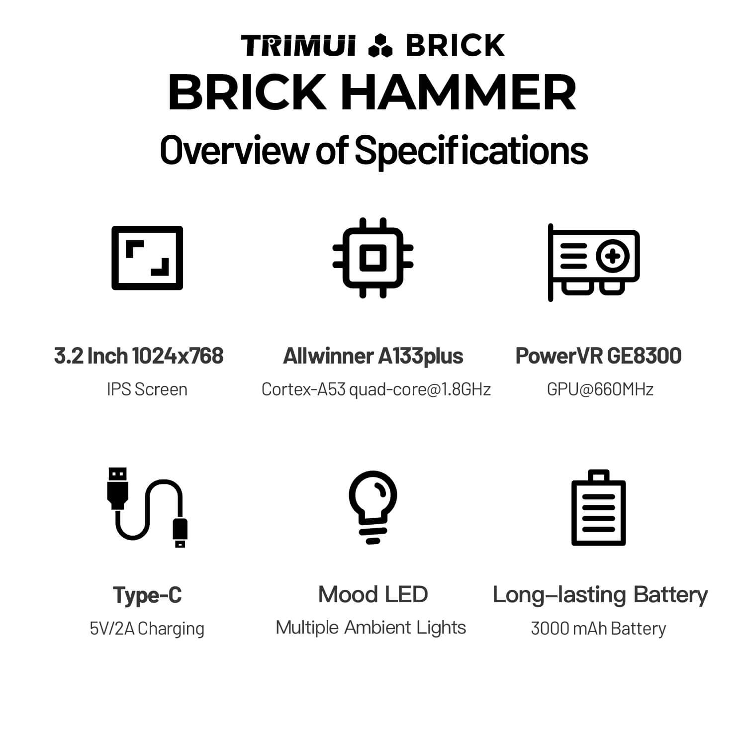 TRIMUI Brick Hammer Retro Handheld Game Console -128g