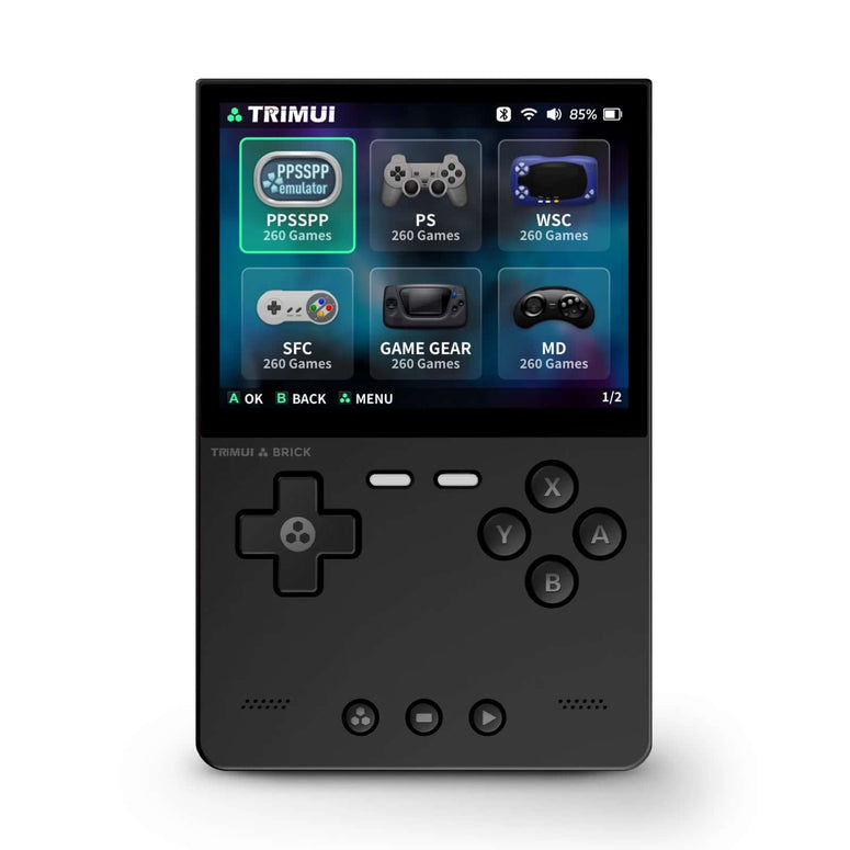 Trimui Brick Hammer Handheld Game Console – 3.2" IPS Screen, 3000mAh Battery, Pre-Loaded 64GB, WiFi (Space Gray)